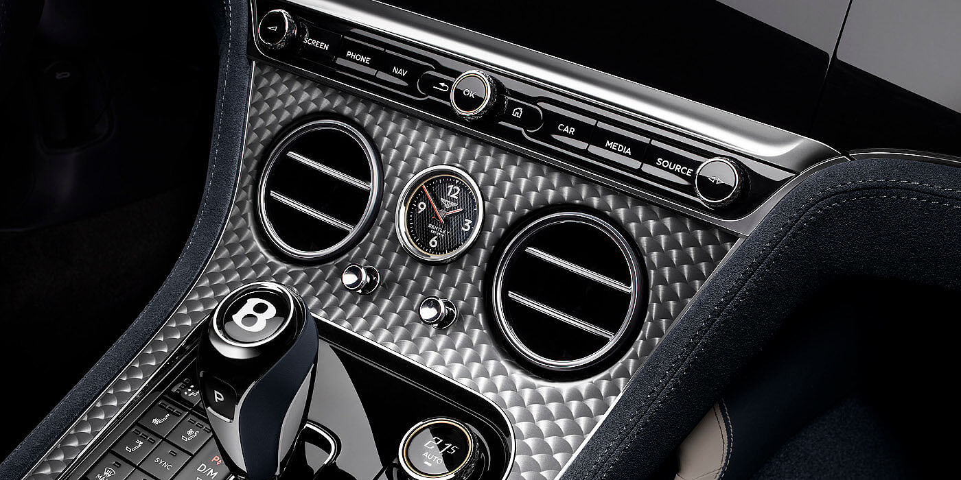 Bentley Baku Bentley Continental GTC Speed convertible front interior engine spin veneer detail