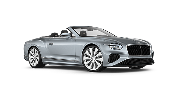 Bentley Baku New Bentley Continental GTC convertible front three quarters in Silverlake paint