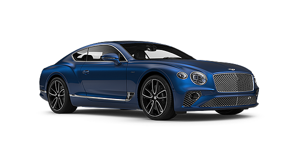 Bentley Baku Bentley GT Azure coupe in Sequin Blue paint front 34